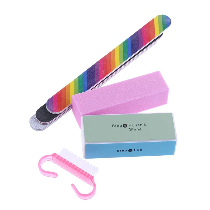 6 шт./компл. новый дизайн ногтей файлы щеточная Очистительная буфера пыли пилка