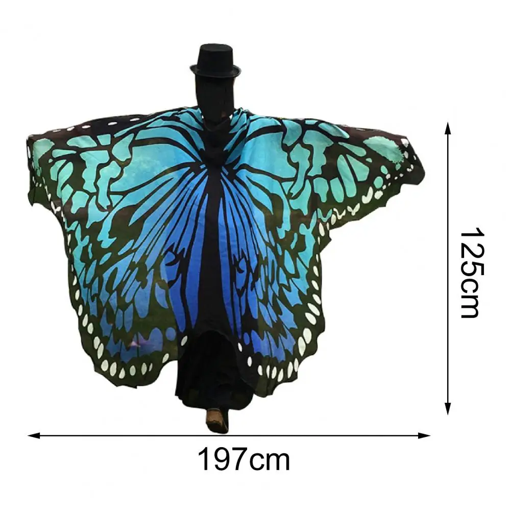 Shawl Wrap Poncho Scarf Smooth Ultra-soft Polyester Wide Spread Butterfly Pattern Fashion Accessories for Beach |