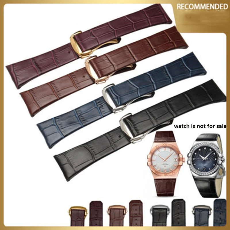 

Crocodile pattern leather watch strap, first layer cowhide for omg Constellation Double Eagle series male 23mm watch band