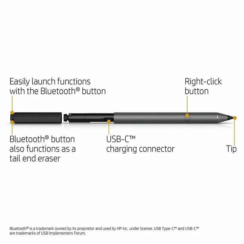 Bluetooth 4096 давление 2MY21AA подлинный стилус для HP Pavilion Spectre Envy x360 наклонная