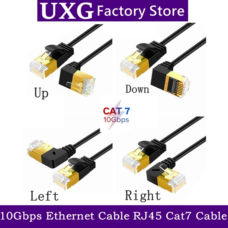 

Кабель Ethernet Cat7 RJ45 под прямым углом 90 градусов, сетевой кабель Lan UTP RJ45 для совместимого патч-корда Cat6, 10 Гбит/с, 0,5 м, 1 м, 3 м