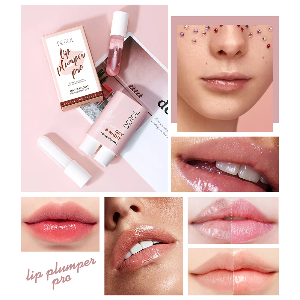 

Lip Plumper Pink And White 2-Tube For Dry Lips Reduce Fine Line Lip Enhancer Moisturizing Hydrating Lip Gloss Lip Balm