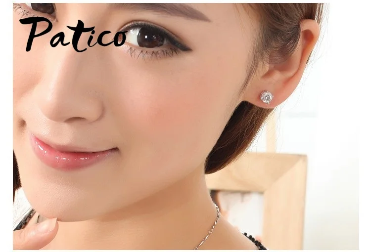 Корейский тренд 925 стерлинговый Серебряный пирсинг Стад Серьги для женские