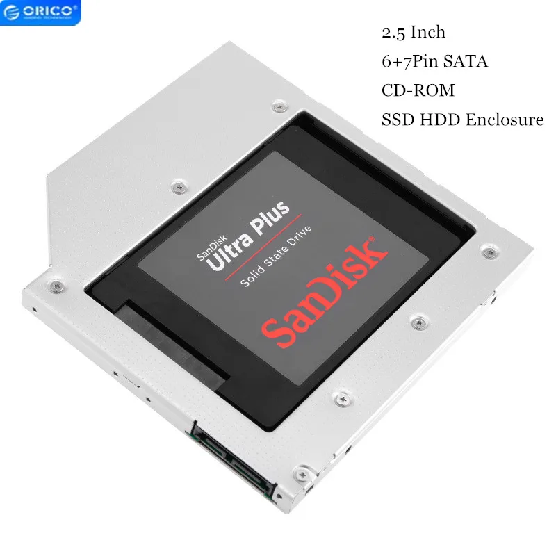 

ORICO HDD Case 2.5 Inch Hard Disk Drive Internal Enclosure Case High Speed 6+7Pin SATA CD-ROM SSD HDD Enclosure For Laptops