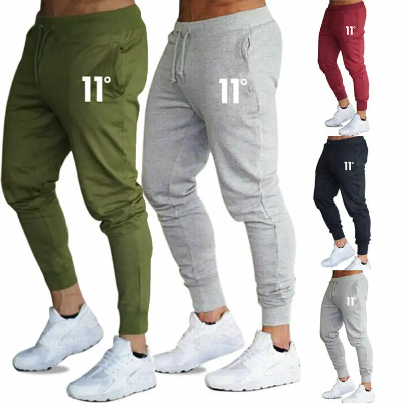 

Hot sale solid casual Mens Casual Slim Fit Tracksuit Sports Solid Male Gym Cotton Skinny Joggers Sweat Casual Pants Trousers