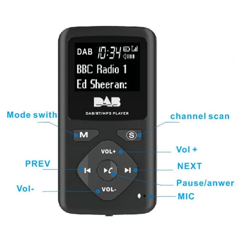 Цифровое радио DAB/DAB Bluetooth 4 0 персональный карманный FM Мини Портативный