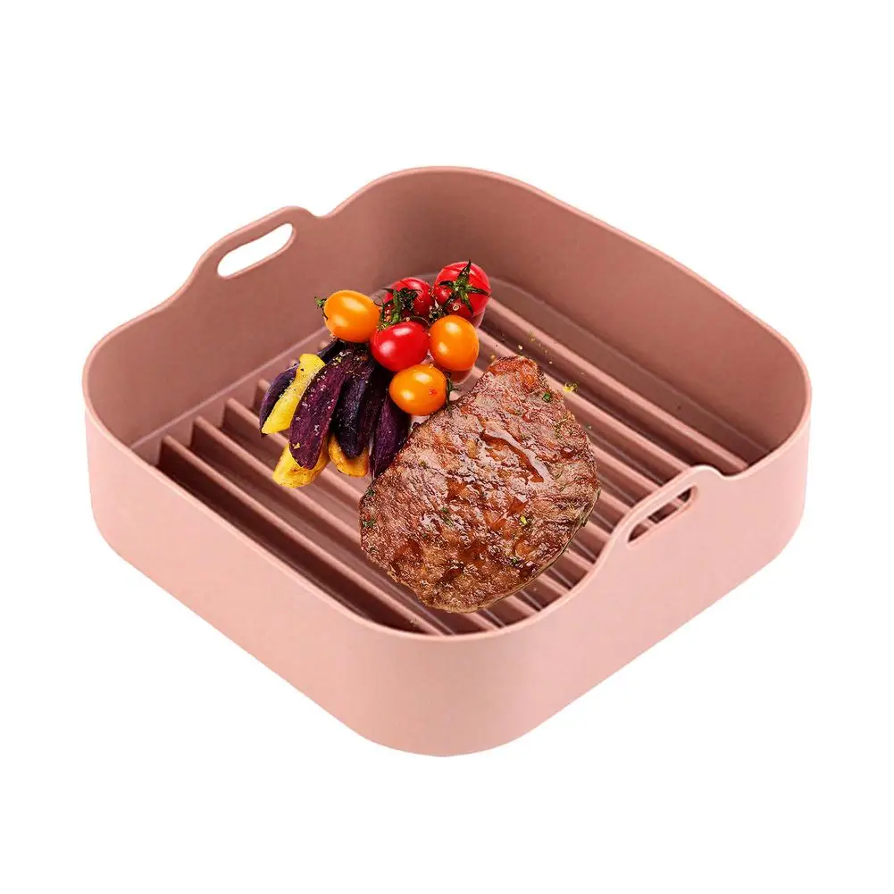 

1pc Multifunctional Silicone Pot Oven Heated Tray Basket With Handle Food Safe For Home Non-stick Oven Accessories