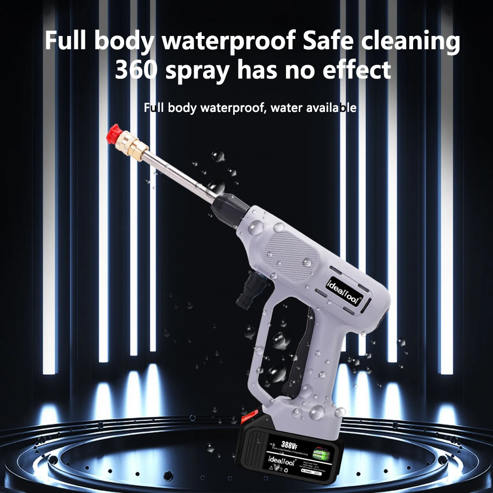 Скидка Пистолет для мойки автомобиля высокого давления, беспроводной аппарат для мойки высокого давления с пластиковой коробкой, аккумулятор 18 в