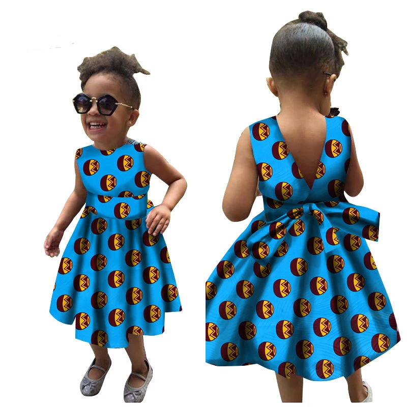 Children Summer African Dresses for Women Girl Kids 2020 News Bazin Dashiki Traditional Floral Print Vintage African Clothes