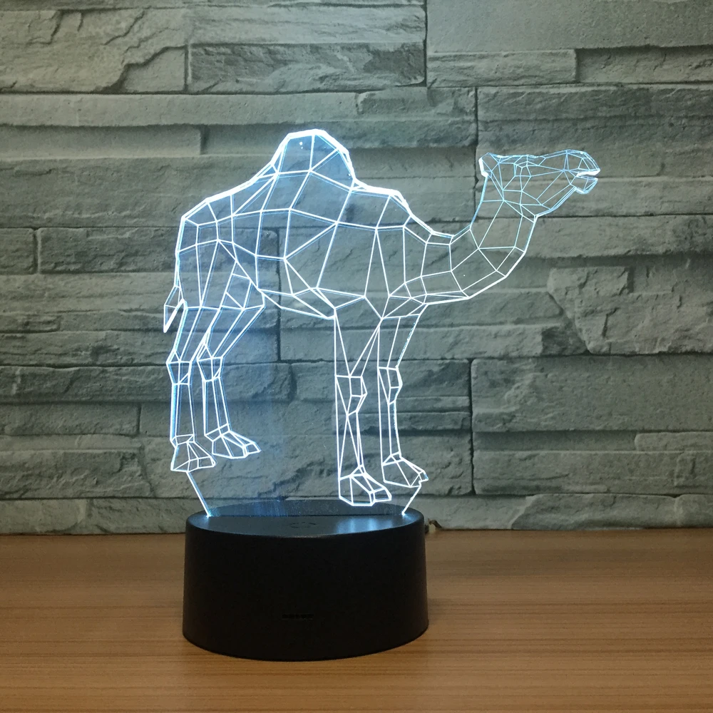 

2018 new camel 3D night light smart home lamp energy-saving led lights USB stereo light children gifts lamp