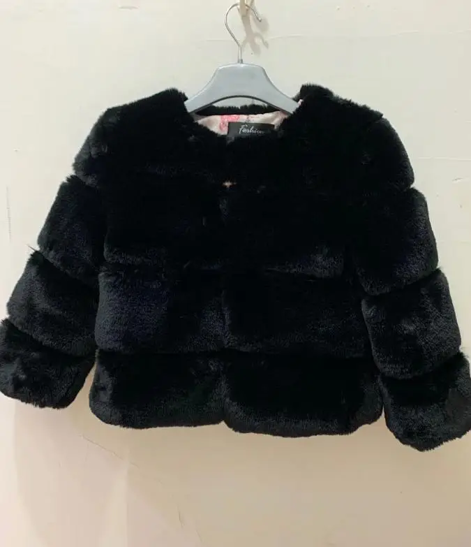 New Girl Fur Coat Winter Fashion Stitching Children Faux Jacket Thicker warm Parka Kids Outerwear Imitation rabbit Y08 | Детская одежда