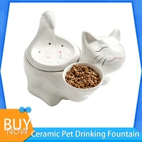 pet cat water fountain ceramic pet drinking fountain cat water dispenser feeder dog drinker bowl with replacement filters foam