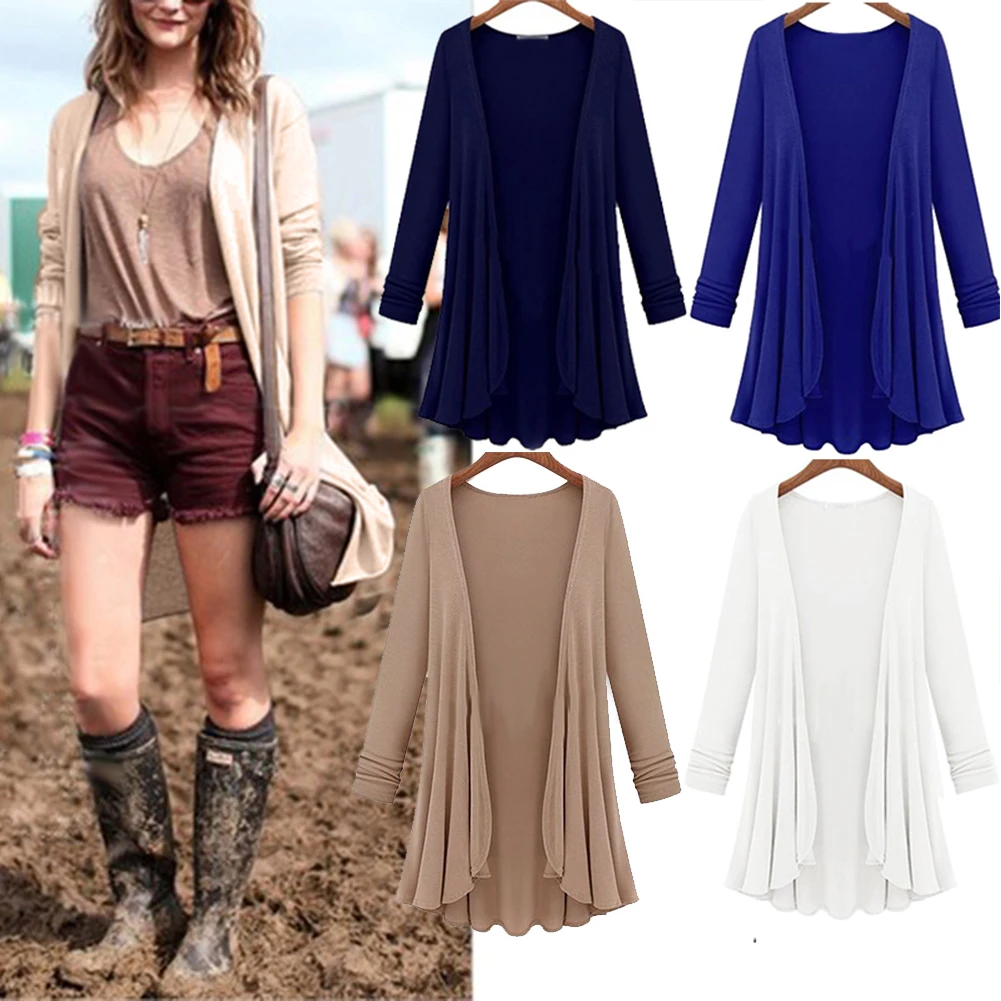 

Модный женский свитер, повседневное Вязаное пончо размера плюс, пальто для женщин, длинные свитера, Vestidos, кардиганы, верхняя одежда