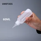 Флакон для жидкости, 60 мл, многоразовый, мягкий, с пипеткой, для масляной живописи, аппликатор для клея, 50 шт.