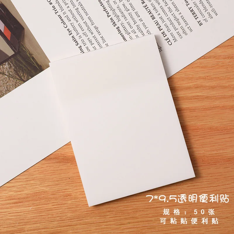 

50 Sheets/Set Waterproof PET Transparent Memo Sticky Note Paper Daily To Do It Memo Pad School Office Supplies