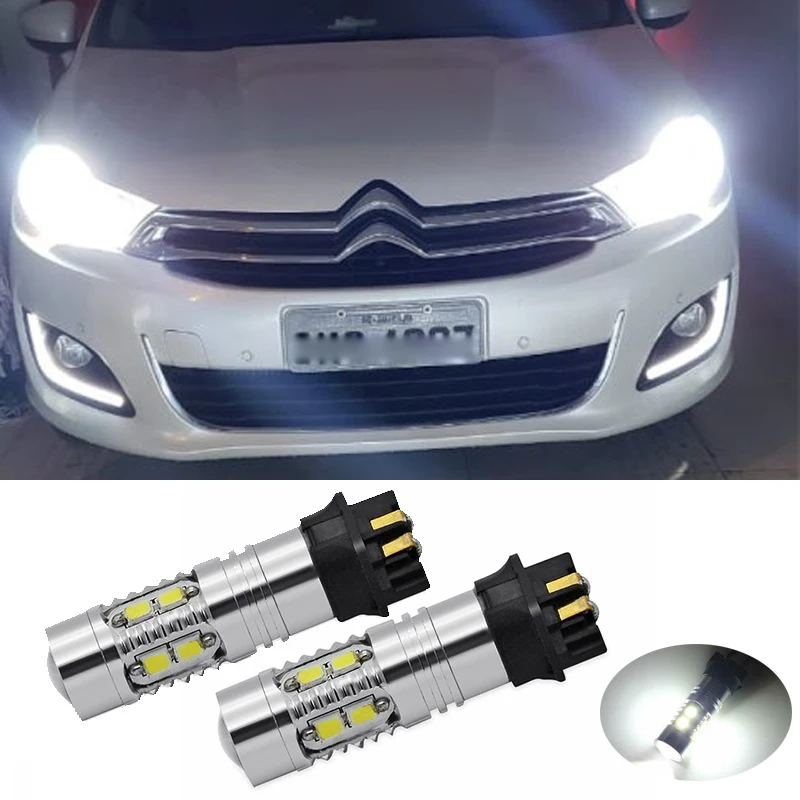 

2Pcs PW24W PWY24W Canbus Error Free LED Car Light Bulbs Front Turn Signal Lights For Citroen C4 2013-up Daytime Running Lamps
