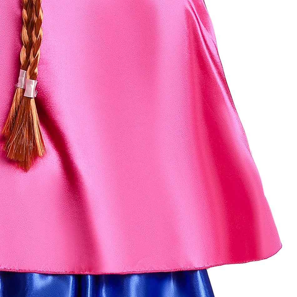 

Girl Princess Costume Anna Dress Print Classic Style Dresses For Kids Frock Children Halloween Christmas Dress Up Anna Clothing