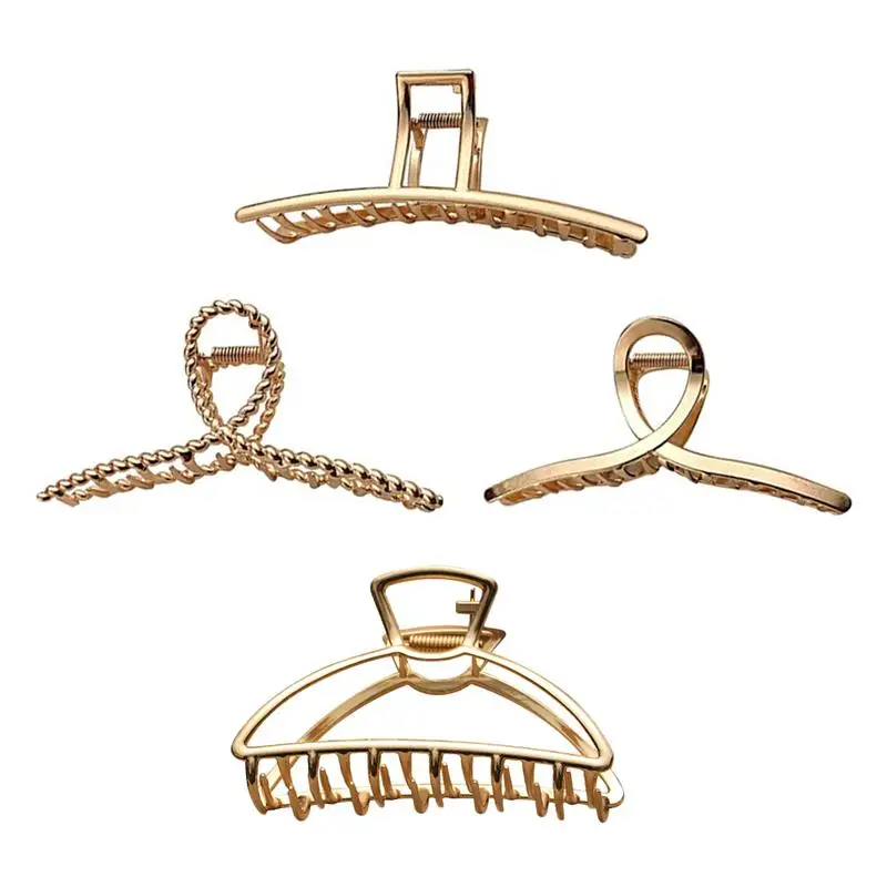 

4Pcs Alloy Hair Claw Clips Hair Teeth Clamps for Ponytail Bath Shower Makeup