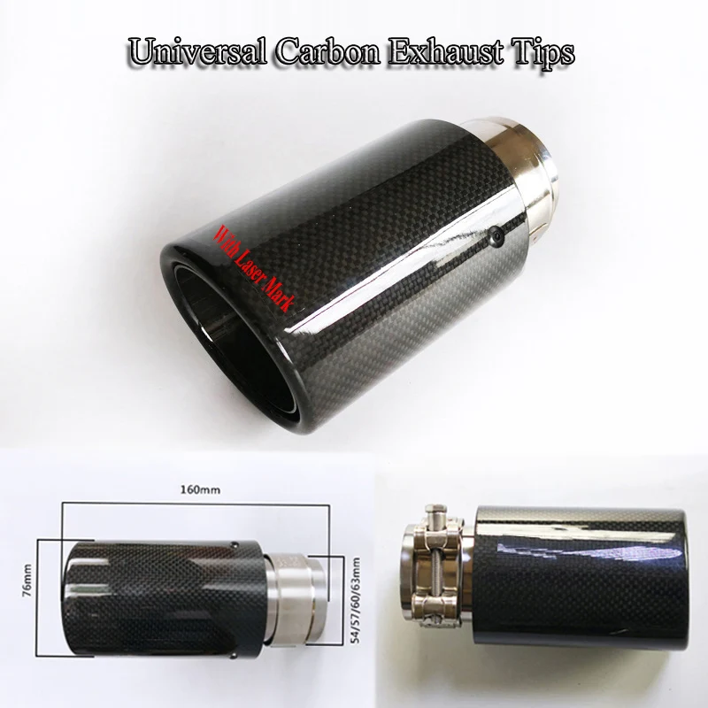 Выхлопная Муфельная насадка для автомобиля глянцевый углеродный глушитель