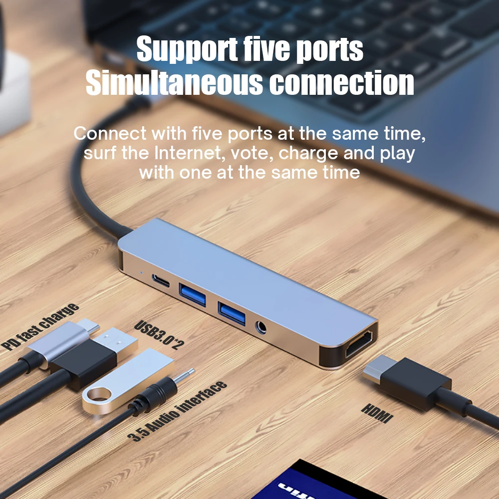Док-станция 5 в 1 USB C HDMI 4K PD | Компьютеры и офис