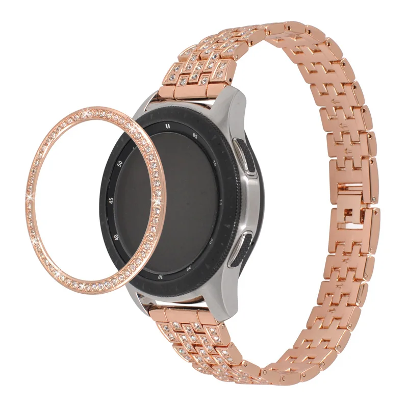 diamond Rose red Gear S3 frontier ободок для samsung Galaxy Watch 46 мм 42 мм Шестерня S3 классическое кольцо клейкий чехол для часов анти аксессуары для часов - Цвет: diamond Rose red
