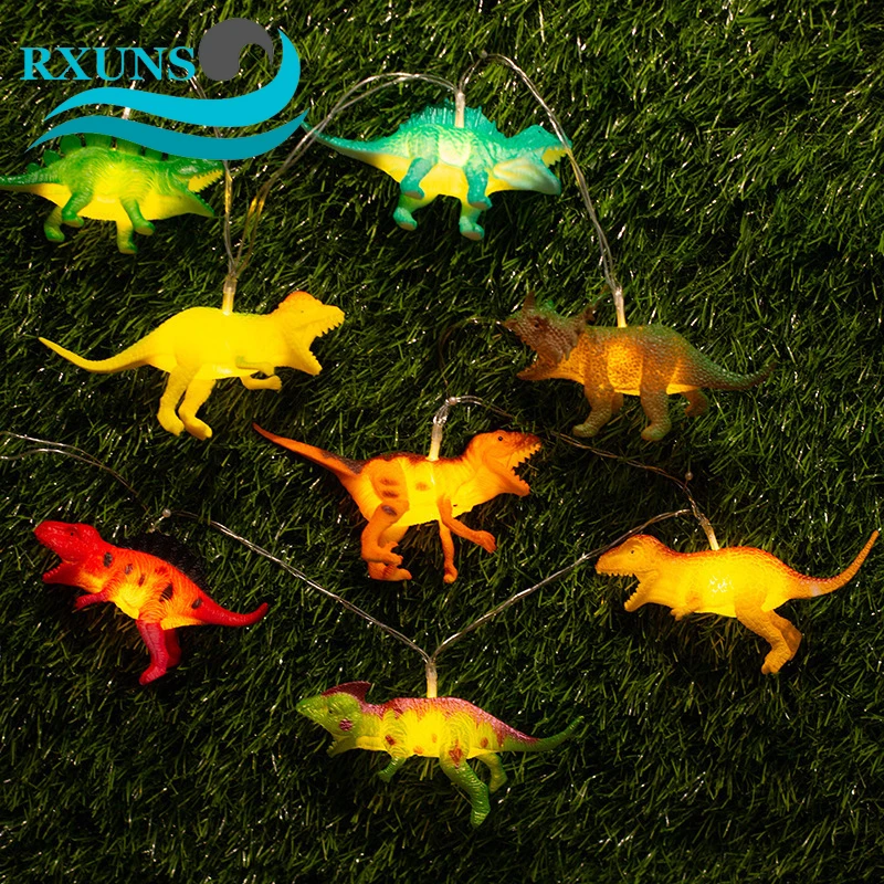 

String Lights with Bright Dinosaurs 1.2m 8LEDS Realistic Looking Dinosaurs Light Children Gift Plastic Toy Super Fun Dino Light