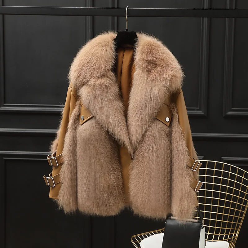

Fashion High Quality Real Fox Fur Coat Autumn Winter Jackets for Women 2020 Vintage Female Sheepskin Coat Vetement Femme Zjt1539