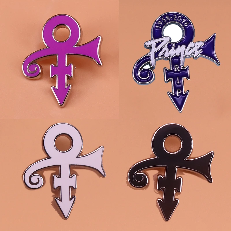 

1958-2016 Prince symbol enamel lapel pin "Purple Rain" Love Badge
