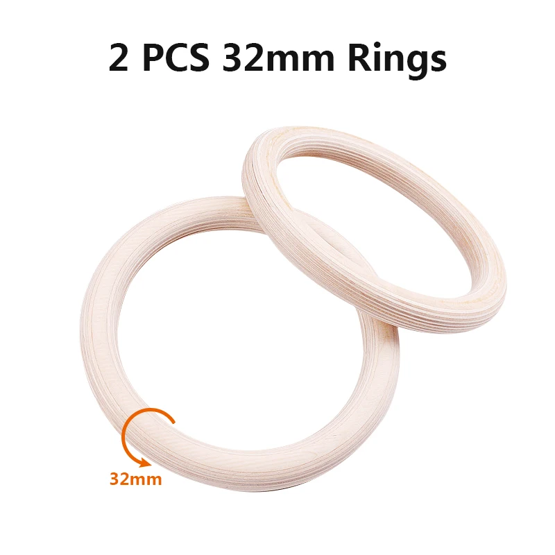 1 pair ring 32mm 28/32 мм профессиональная древесина гимнастические кольца для тренажерного зала кольца с регулируемой длиной пряжки ремешки тренировки для домашнего спортзала и кросс Фитнес A - Цвет: 1 pair ring 32mm
