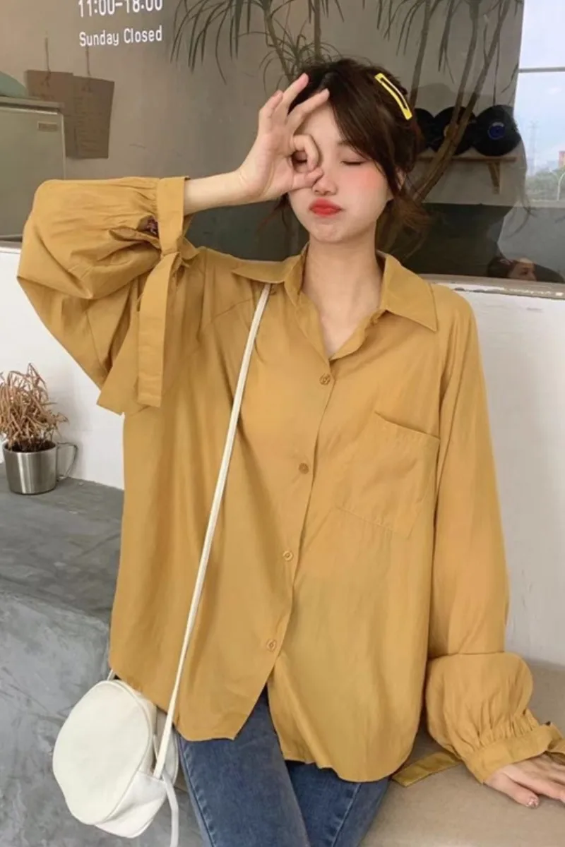 

WERUERUYU 2020 Casual Chiffon Blouse Women Plus Size Office Loose Long Sleeve Shirts Elegant Tops