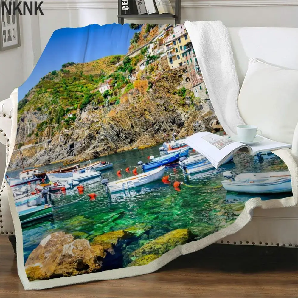 

Пляжное одеяло NKNK, тонкое покрывало в виде гор, 3D принт, плюшевое покрывало в виде пейзажа, шерпа, одеяло с животным узором премиум-класса