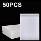 50 шт.лот, конверты из белой пены, самозапечатывающиеся конверты, мягкие конверты для доставки с пузырчатым конвертом, пакеты для доставки