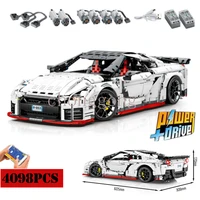 new moc rc racing car gtr model bricks super sport car speed vehicle building blocks educational toys for kids birthday gifts