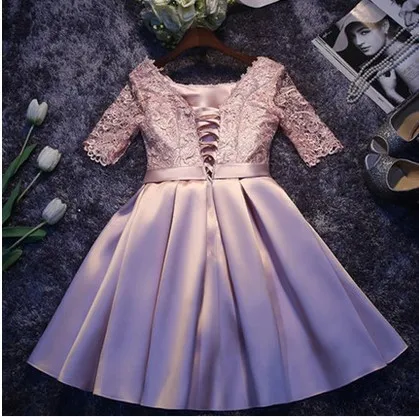 Сексуальное короткое атласное мини платье с круглым вырезом и коротким