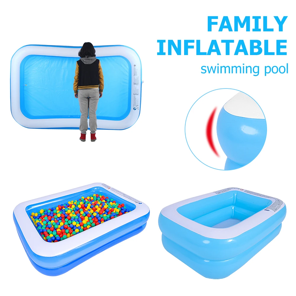 

Folding Kid Inflatable Swimming Pool Tub Paddling Pool Outdoor Family Household Bath Tubs Inflated Tubs Summer Water Party 155cm