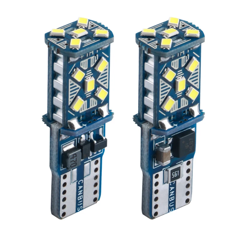

2X T10 W5W 194 Светодиодная лампа Canbus безошибосветильник 2016 15 SMD габаритная купольная лампа сигнасветильник лампа для багажника Белый Синий Крас...