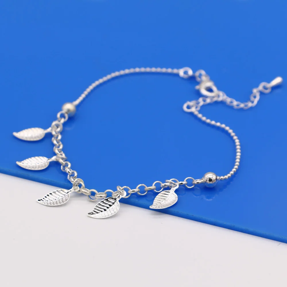 Женский минималистичный ножной браслет из серебра 925 пробы женский на лодыжку с