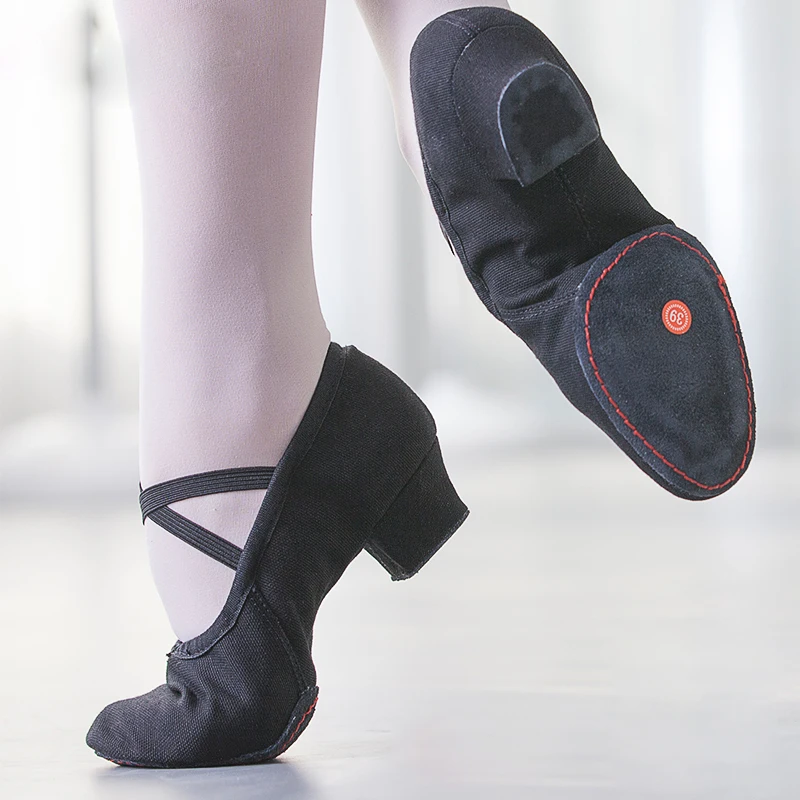 Quality Dancing Shoes For Women Middle Heel Leather Girls Ballet Jazz Dance Belly Yoga Latin Teachers's | Спорт и развлечения