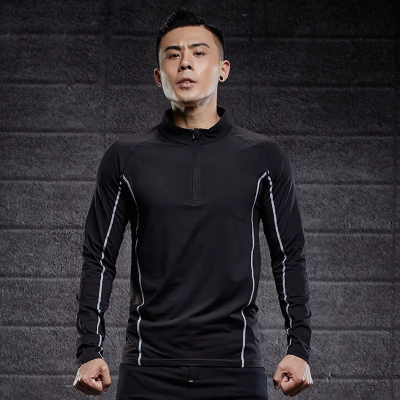 Толстовка Мужская Фитнес костюм свободный длинный рукав Быстросохнущий осень