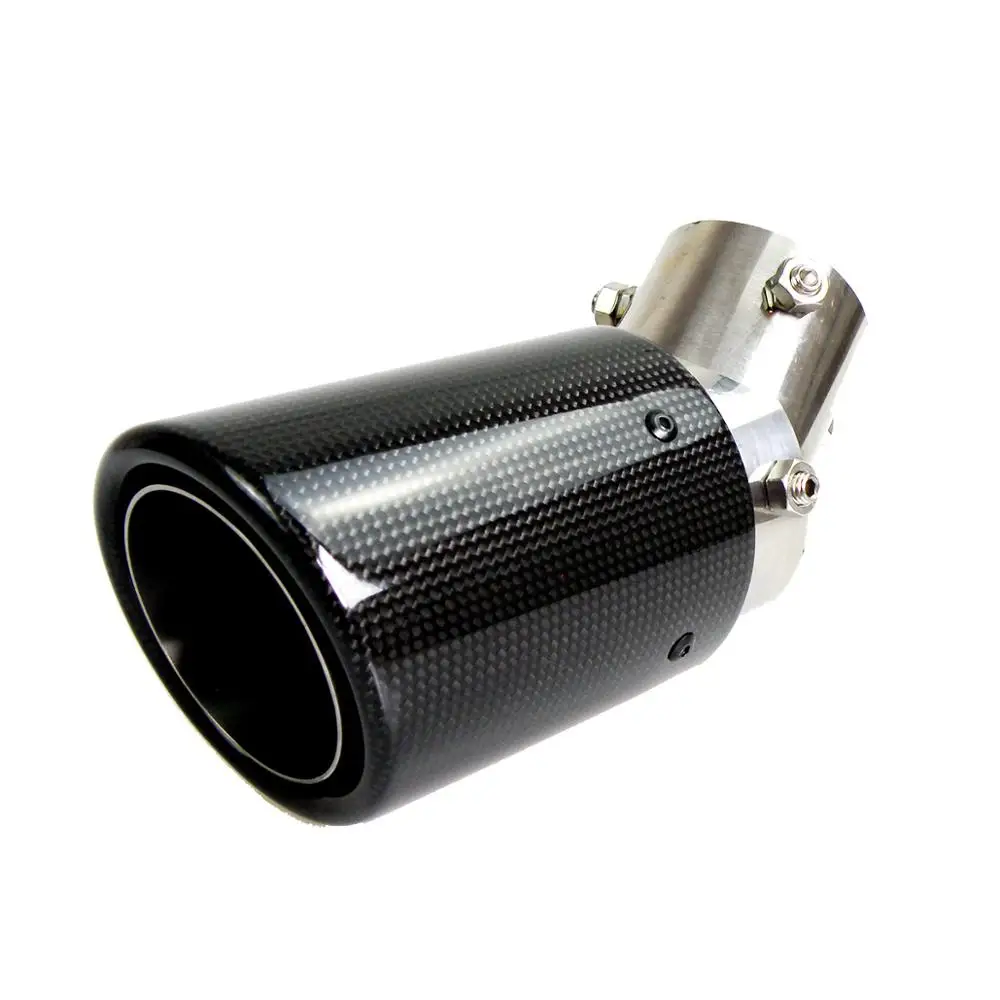 Без логотипа регулируемый угол Akrapovic карбоновые велосипедные шины волокна выхлопной трубы автомобиля кудрявые края углеродного волокна глушитель наконечник для Honda Toyota и т. д