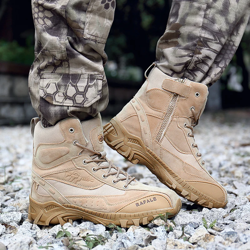 

Desert Combat Men Army Military Boots Outdoor Tactical Boot Shoes Trekking Hiking Mountain Climbing Working Ankle Shoes 45 46
