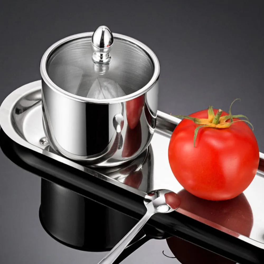 

1 Set Stainless Steel Seasoning Boxes Condiment Bottles Spice Jars (Sliver)