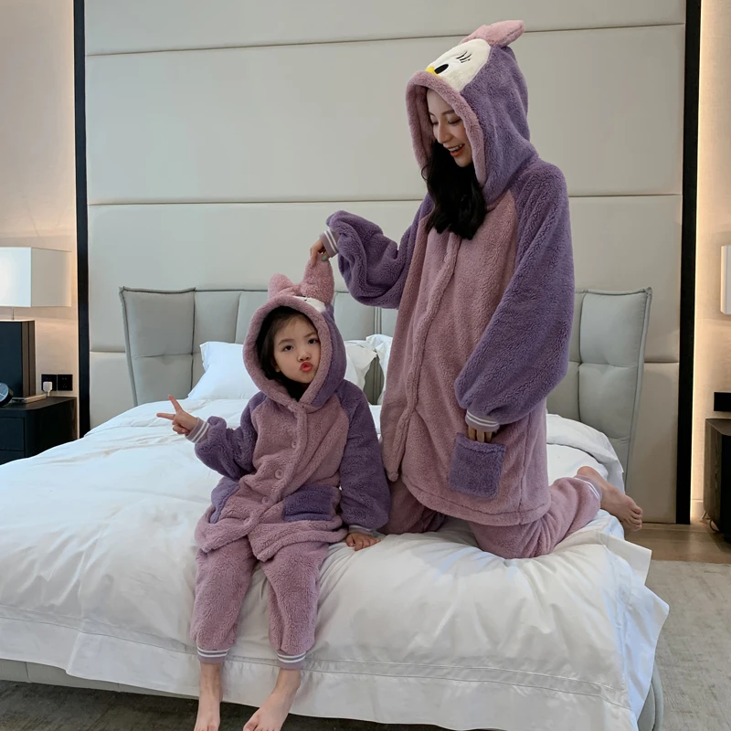 

Flannel Parent-kid Pajamas Set for New Year Winter Warm Family Matching Outfit Clothes Girl Boys Pajamas Set Love Couple Pajamas