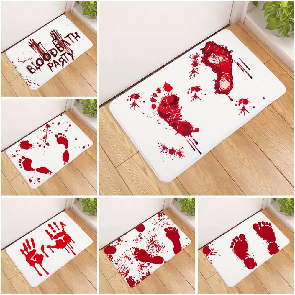 Противоскользящий коврик для ванной комнаты OMIG напольный с 3D принтом крови