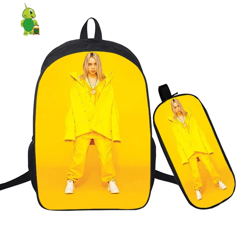 В стиле «хип-хоп» Billie Eilish 2 шт./компл. рюкзак школьные сумки для подростков мальчиков и девочек студенты рюкзак для ноутбука Карандаш Чехол дорожные сумки - Цвет: 28