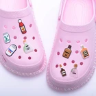 Очаровательная обувь JIBZ, 1 шт., подходящая для крокодиловых шармов, аксессуары, кофейная чашка, бутылка для вина, дизайнерская Пряжка из ПВХ, заслуживает подарок для детей