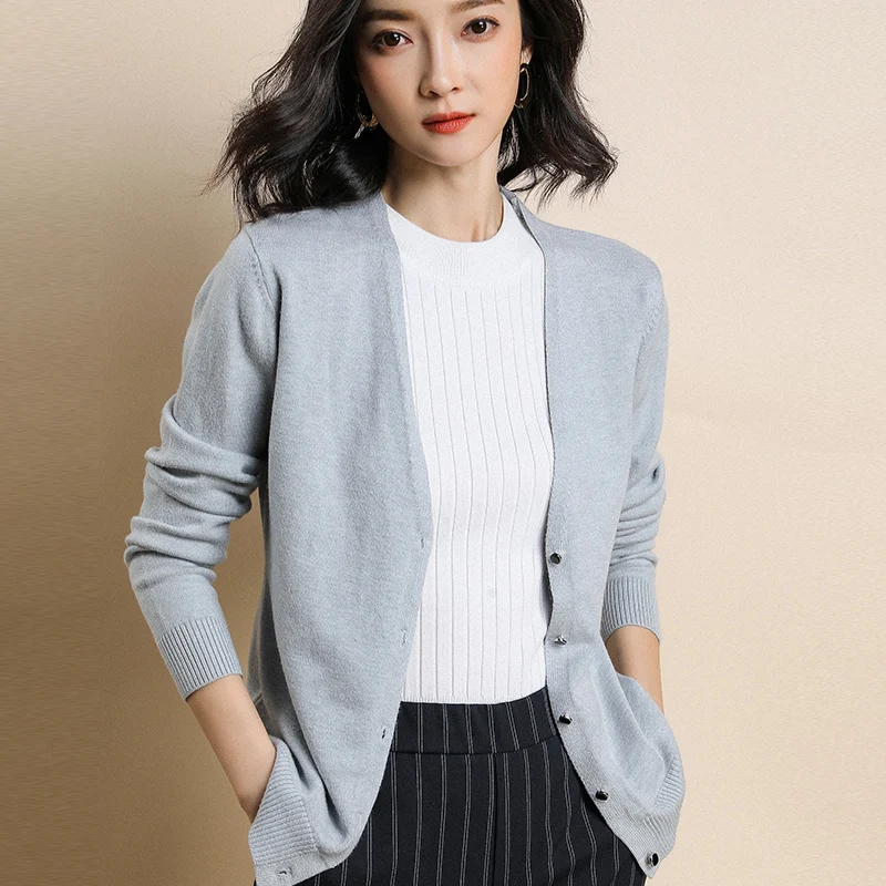 2020 new Sweater Cashmere sweater Women Cardigan Knitted Coat Long Sleeve Crochet Female Casual V-Neck Woman Cardigans |