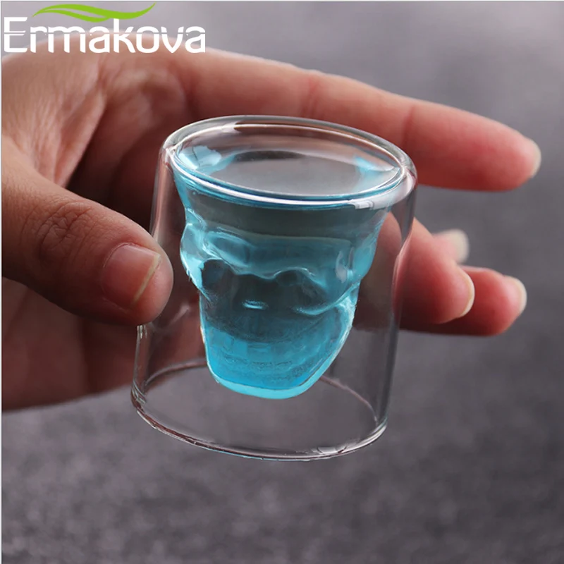 ERMAKOVA 25 мл/75 мл/150 мл стекло череп рюмка вино пиво бокал для виски вино водка бар клуб пиво вечерние отель свадебные бокалы