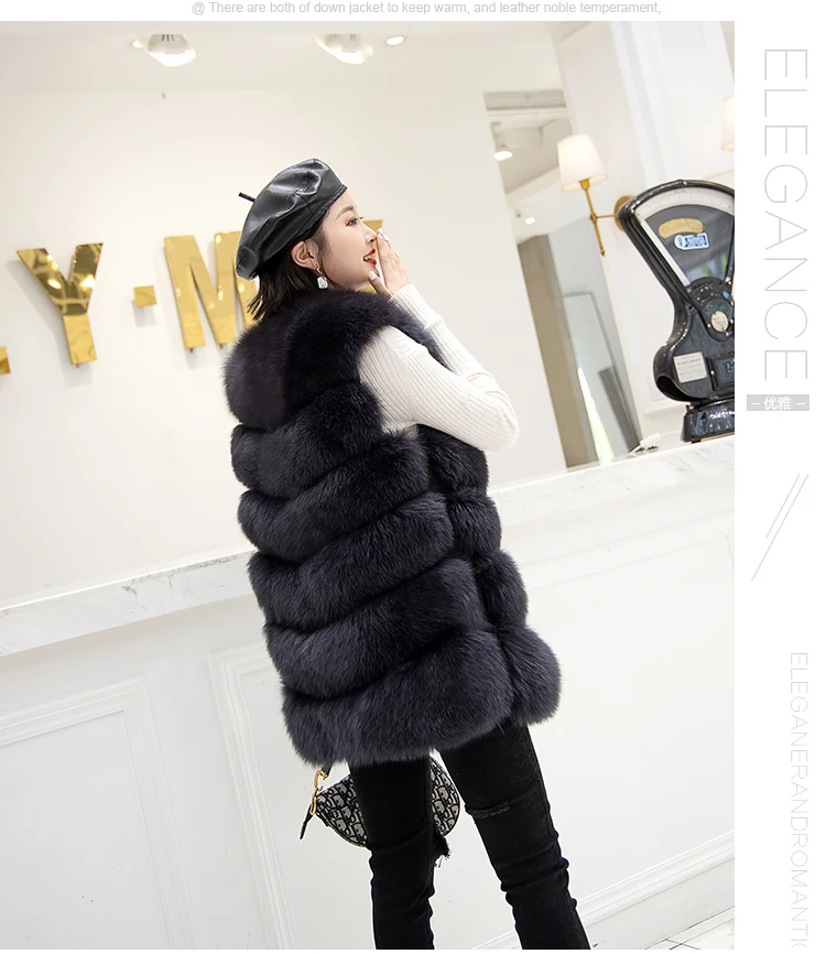 new real natural whole fur six-section fox vest ladies winter long warm fashion vest
