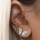 Мини Размеры в виде золотистой бабочки серьги-гвоздики для женщин женские модное минималистическое Personalizied маленькая бабочка шпильки ювелирные изделия